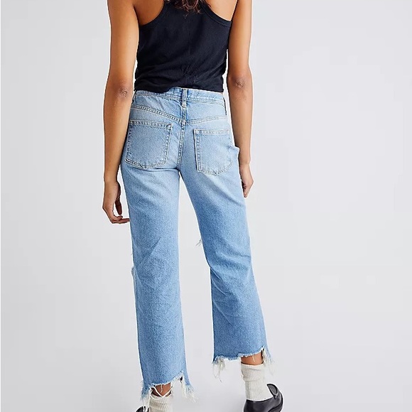 (A4) Free People Maggie Mid-Rise Straight-Leg Jeans, Size 25, NWT - Picture 3 of 16